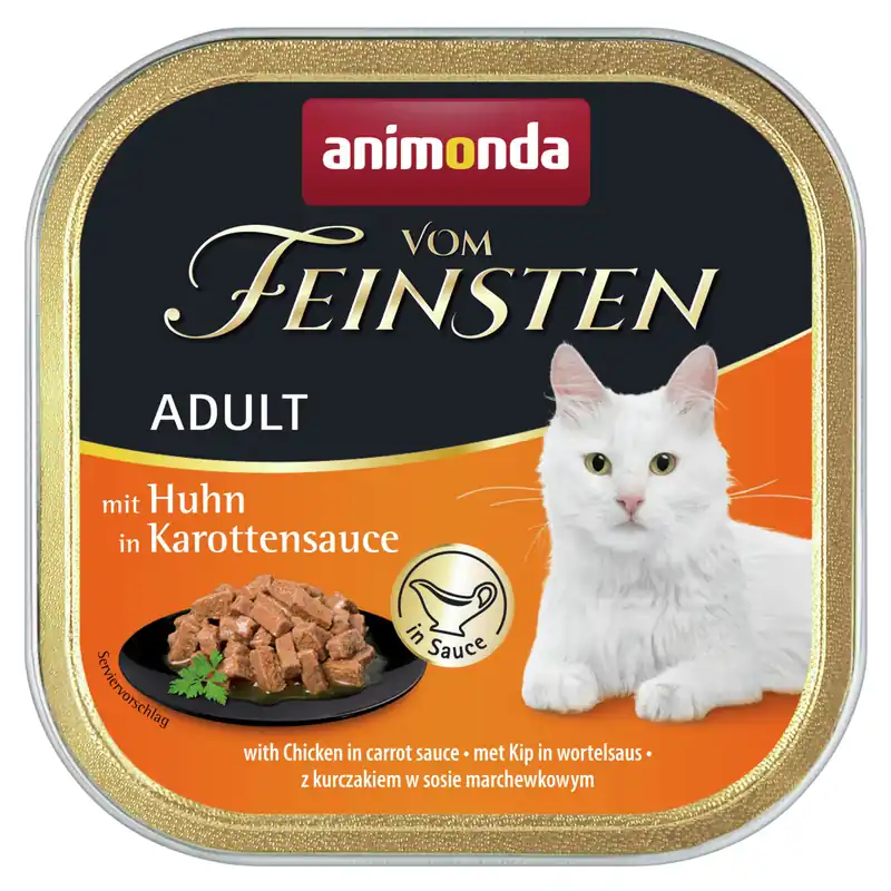 Nur Für Kurze Zeit Sparpaket 32 x 100 g Animonda vom Feinsten Adult mit Huhn in Karottensauce Katzen Nassfutter